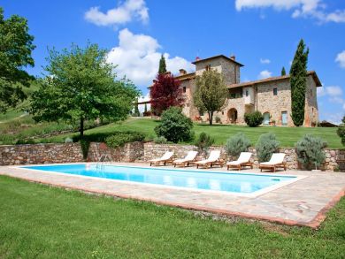 Chianti Area, Tuscany, Italy Villa for Rent with Wide Lawn & Inground Pool