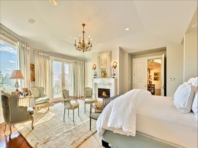 Master Bedroom with King Bed & Fireplace