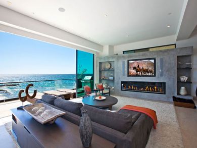 Fireplace & Flat Screen TV in Living Area