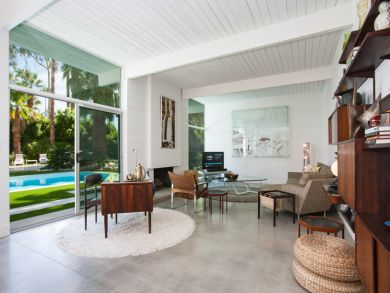 Living Area with Sliding Doors to Pool