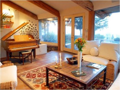 Living Area with Floor to Ceiling Windows