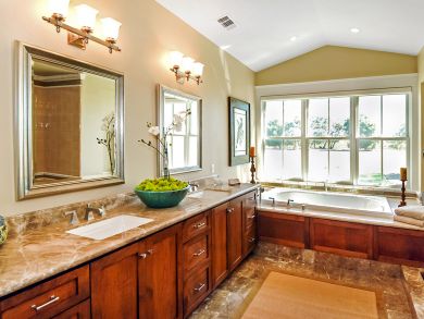 Master Bathroom with Tub & Dual Vanity