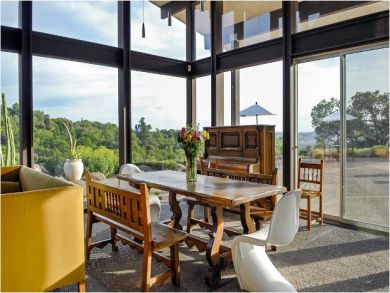 Living Area with Floor to Ceiling Windows