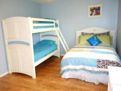 Guest Bedroom has Queen Bed & One Set of Bunk Beds