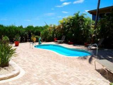 Large entertaining area around pool