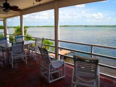 Patio looking over water