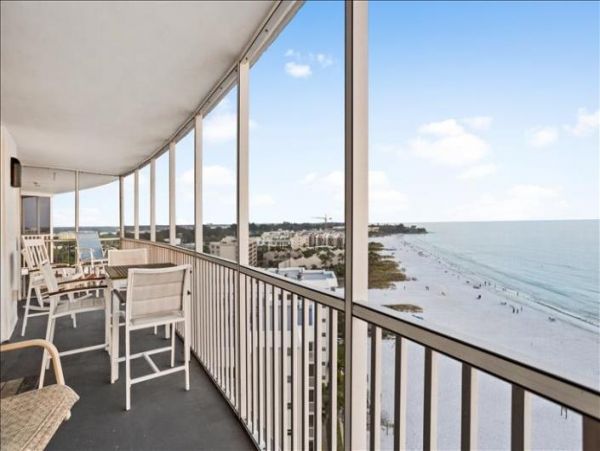 Gulf Front Two Bedroom Siesta key Vacation Condo Gulf Views