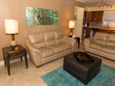 Leather Couches in Living Area