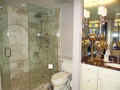 Elegant bathrooms with new glassed shower