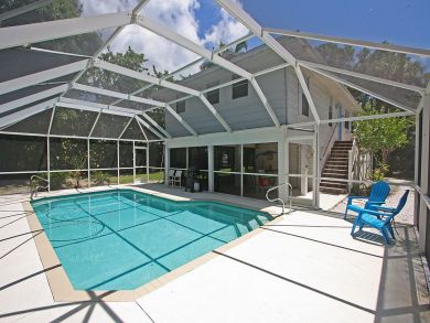 Walk to Beach Vacation Home with Pool in Sanibel, Florida
