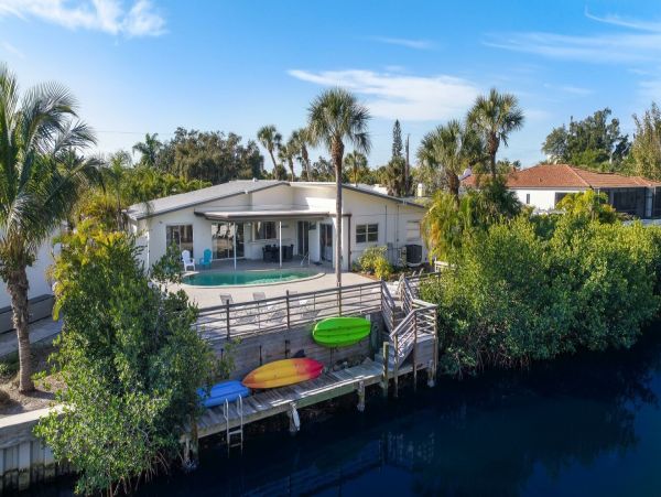 Siesta Key Home with Private Pool and Canal Front Sleeps 12