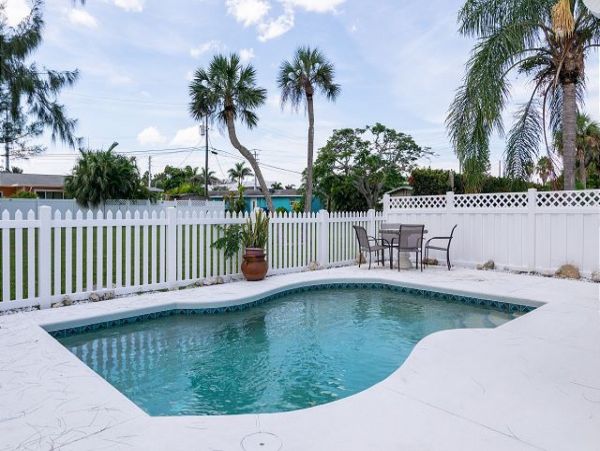Private Pool at this Three Bedroom Anna Maria Vacation Home