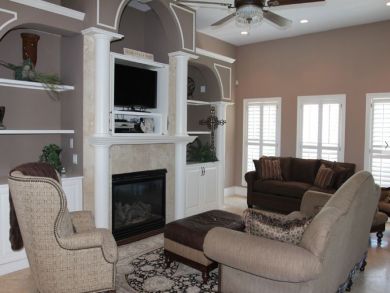 Living Room with Fireplace & Flat Screen TV