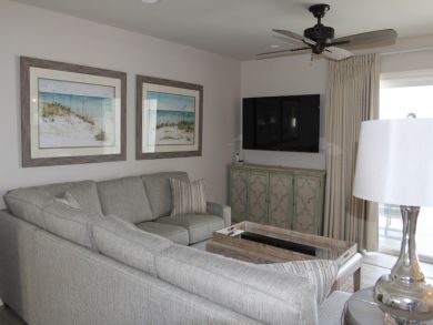 Living Room with Wall Mounted TV
