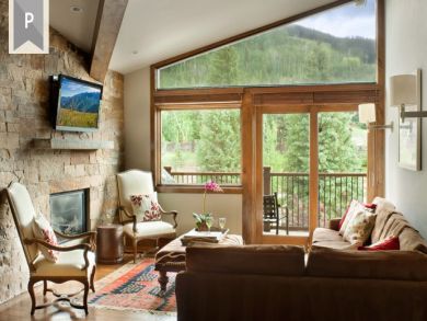 Fireplace & Flat Screen TV in Living Area