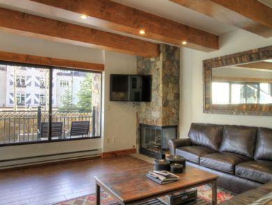 Fireplace & Flat Screen TV in Living Area