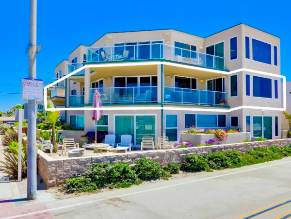 Mission Beach Ocean Front Vacation Condo Rental Four Bedrooms Sleeps Ten