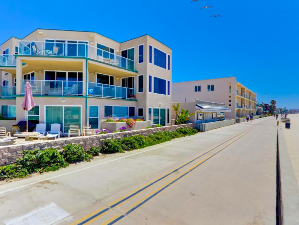 Mission Beach Ocean Front Vacation Condo Rental Four Bedrooms Sleeps Ten
