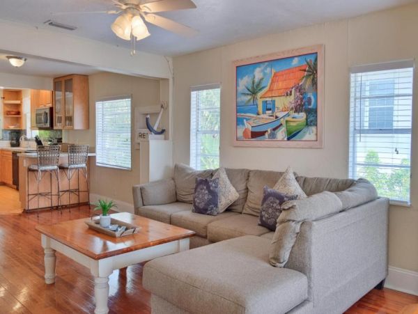 This Five Bedroom Vacation Home on Anna Maria Sleeps 14 guests.