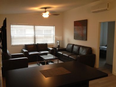 Living Area with Leather Sofa