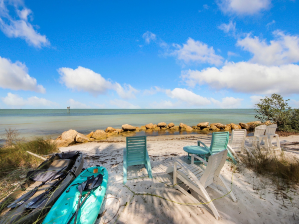 Beachfront Rental on North End Anna Maria with Boat Dock