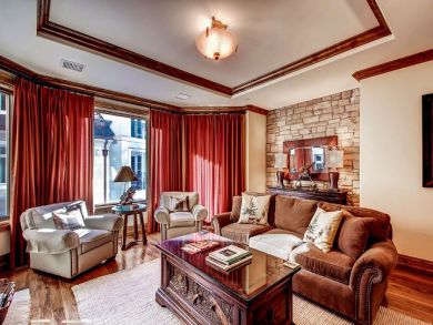 Rich interior and upscale decor in living room