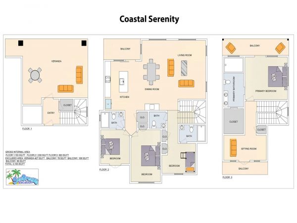 Beautiful Anna Maria Four Bedroom Across from Beach
