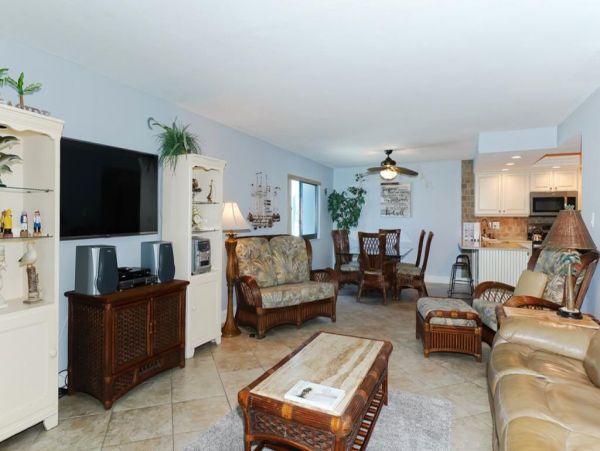 Three Bedroom Two Bathroom Second Floor Condo with Gulf View