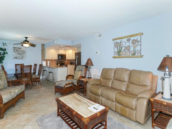 Three Bedroom Two Bathroom Second Floor Condo with Gulf View