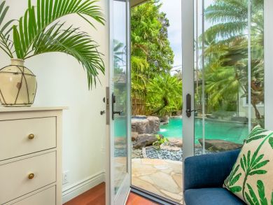 Doors ot Pool from bedroom