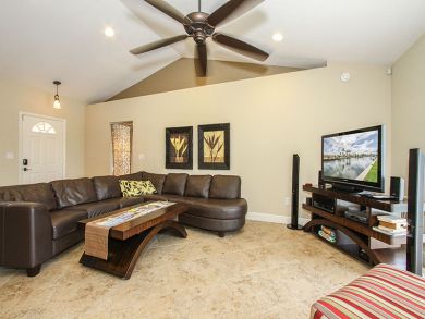 Spacious Living Area with Flat Screen TV