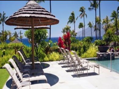 Sun Loungers by Pool