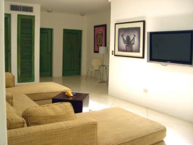 Comfy Seats with Wall Mounted TV