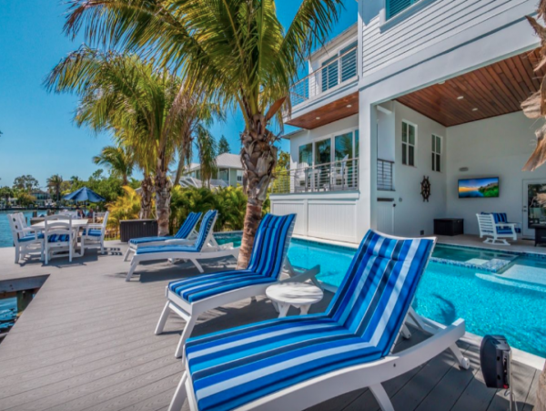 One of the Most Stunning Rentals on Anna Maria Island 5 Star with Canal and Boat Dock