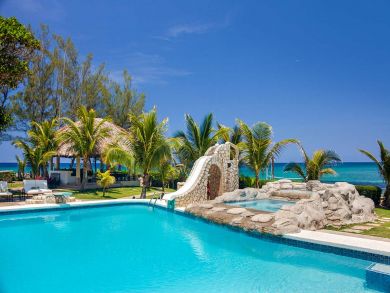 350 Ft of Sandy Beach at this Mammee Bay Villa Four Bedrooms