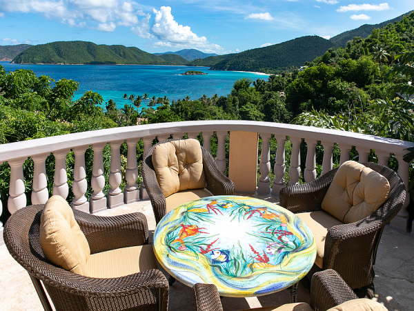 Beautiful Villa with Panoramic Ocean Views in Peter Bay,  St John Island.