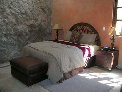bedroom 2 mexican stone walls