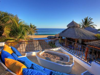 Fire pit with ocean view
