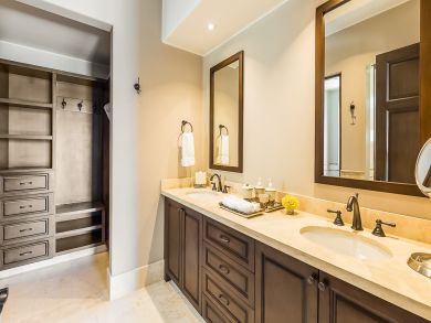 bathroom with closet space