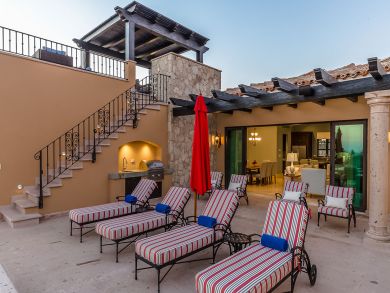 lounges by the pool