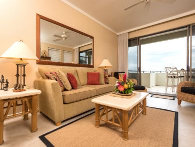 Spacious living room seating