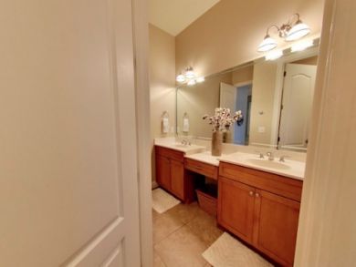 Bathroom with double vanities for your convenience Bathroom with double vanities for your convenience