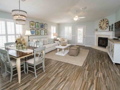 Living area with fireplace
