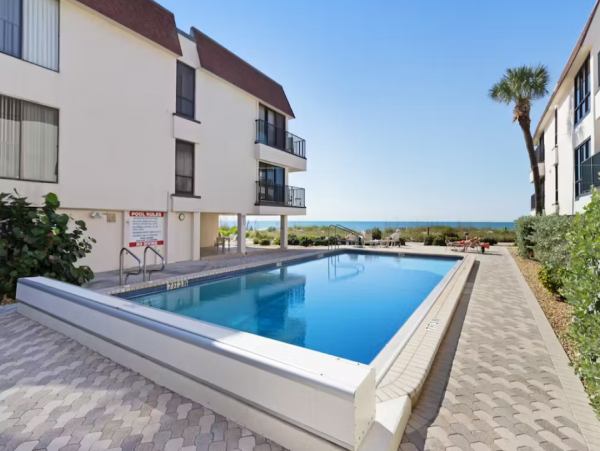 Beach Front Two Bedroom Anna Maria Condo with Communal Pool
