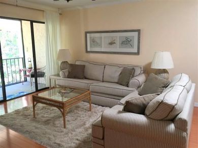 Living area open to balcony