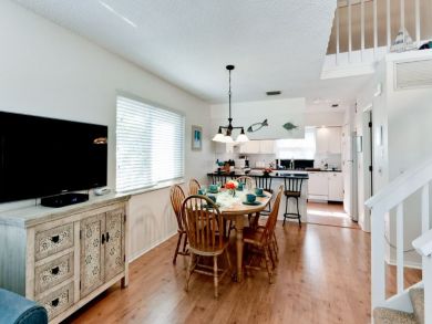 Dining area seats six
