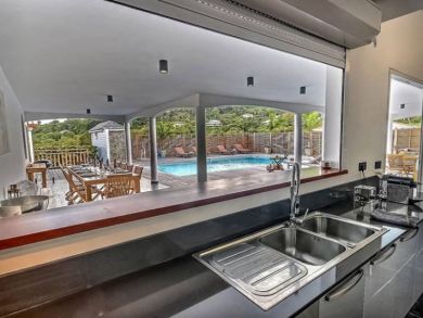 Pool View from Kitchen