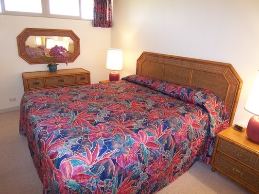 Master bedroom with king bed Master bedroom with king bed