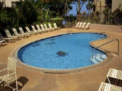 Poolside lounging area