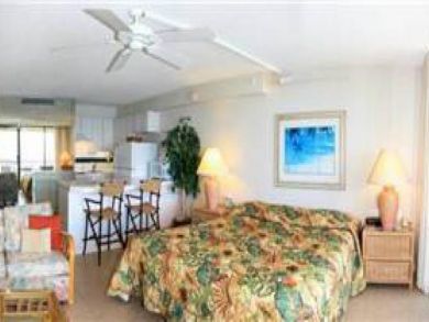 Sleeping area with king bed